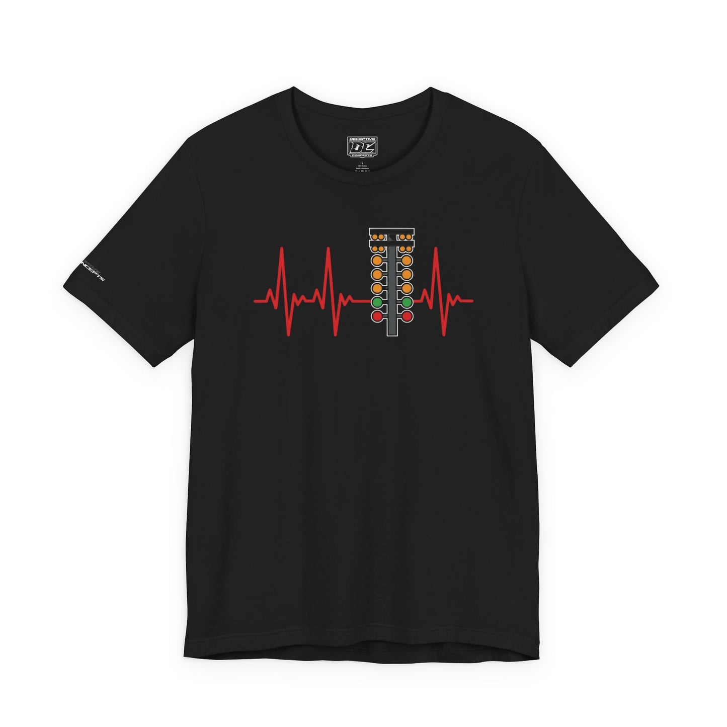 Racer’s Heartbeat – Drag Strip Light Tree Tee — Retro Signal Pulse Graphic T‑Shirt
