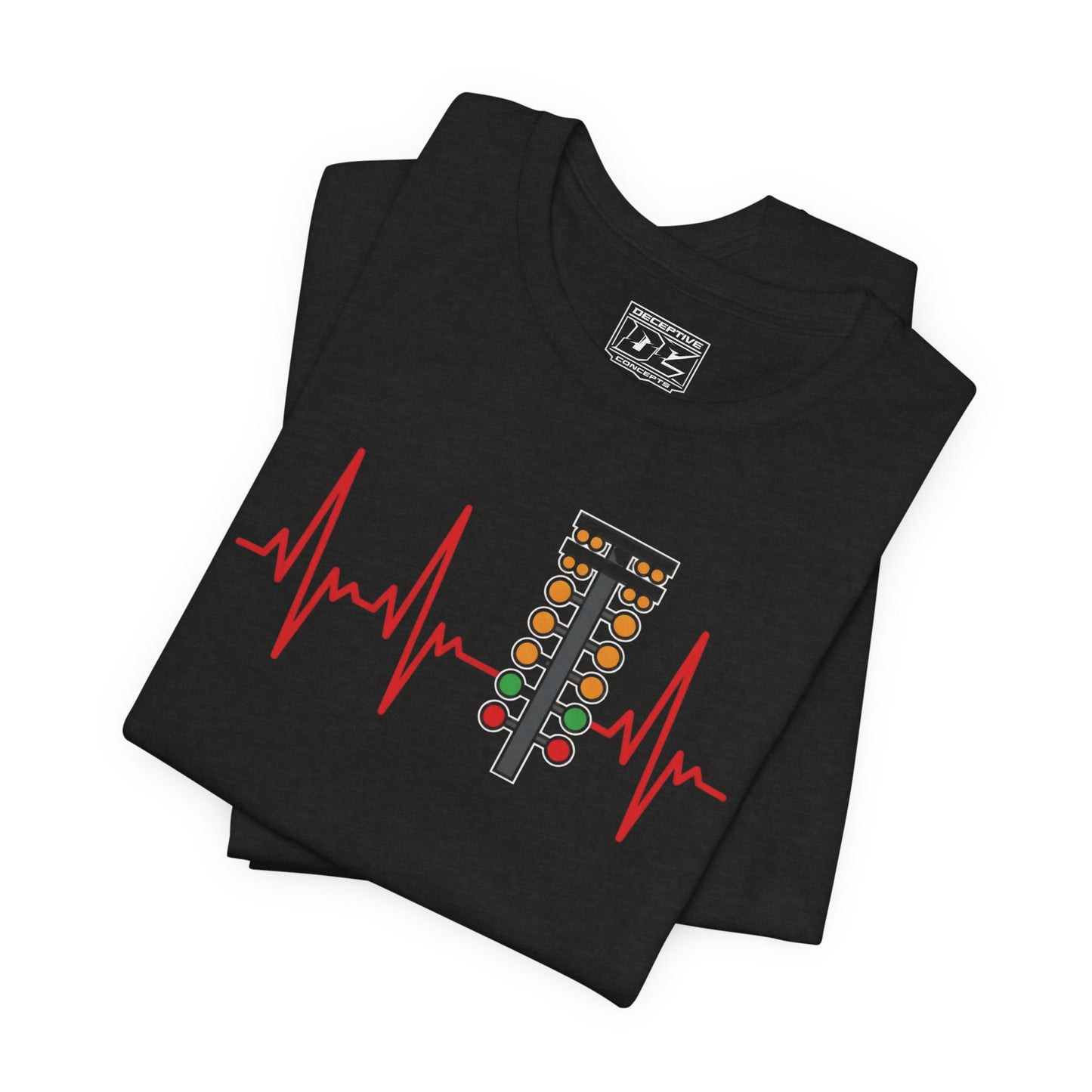 Racer’s Heartbeat – Drag Strip Light Tree Tee — Retro Signal Pulse Graphic T‑Shirt