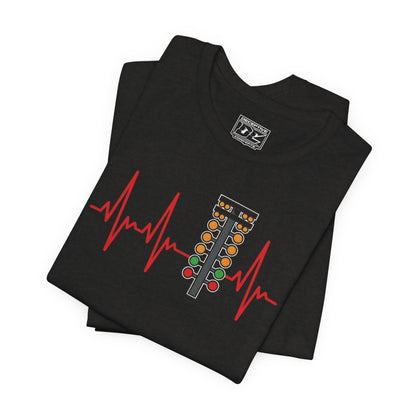 Racer’s Heartbeat – Drag Strip Light Tree Tee — Retro Signal Pulse Graphic T‑Shirt