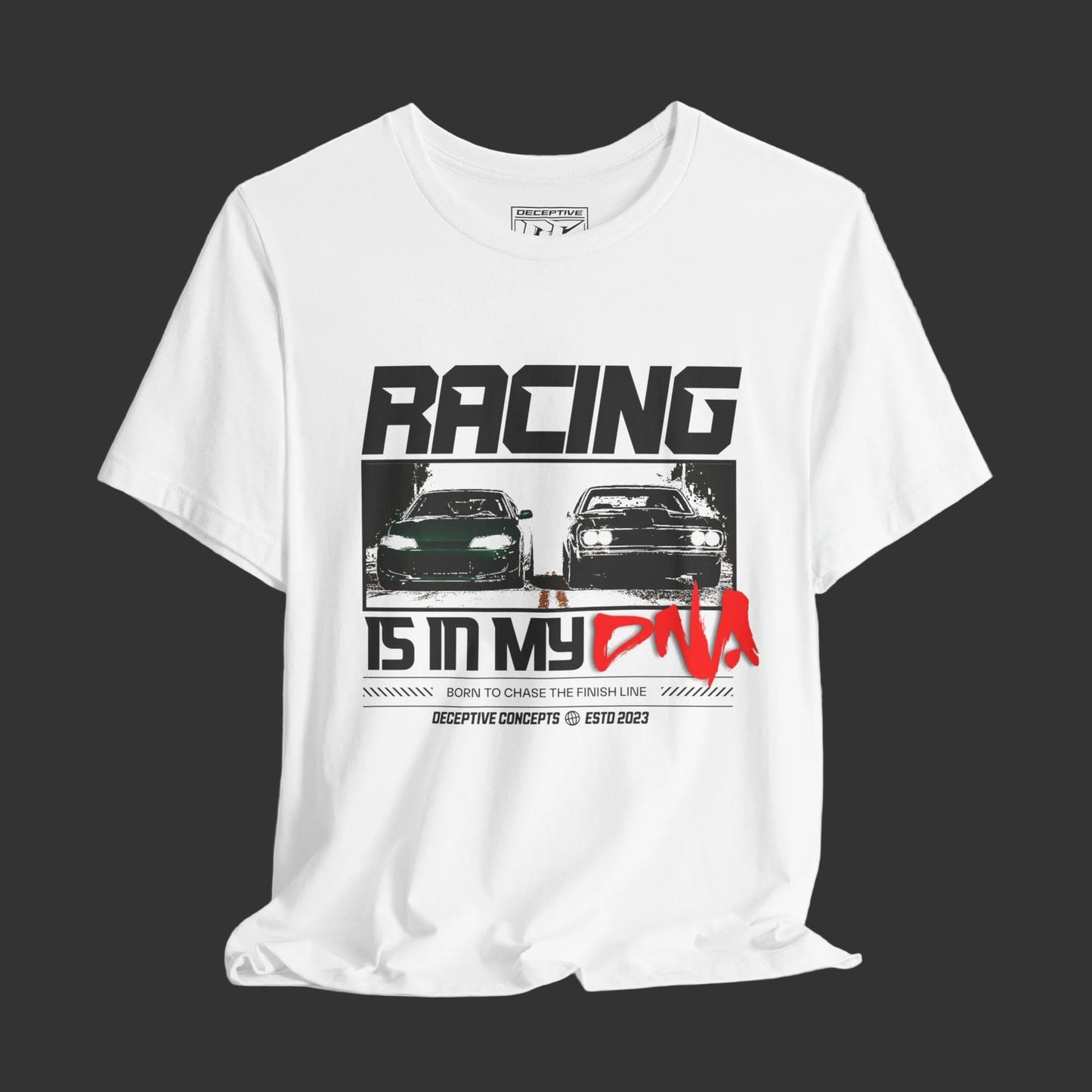 Racing Is In My DNA T-Shirt — Motorsport Graphic Tee for Car Enthusiasts