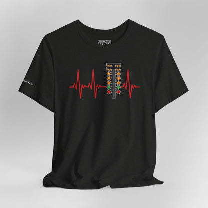 Racer’s Heartbeat – Drag Strip Light Tree Tee — Retro Signal Pulse Graphic T‑Shirt