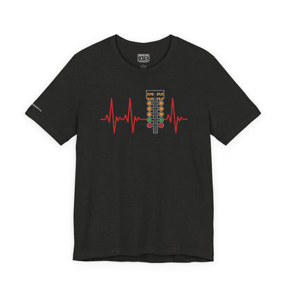 Racer’s Heartbeat – Drag Strip Light Tree Tee — Retro Signal Pulse Graphic T‑Shirt
