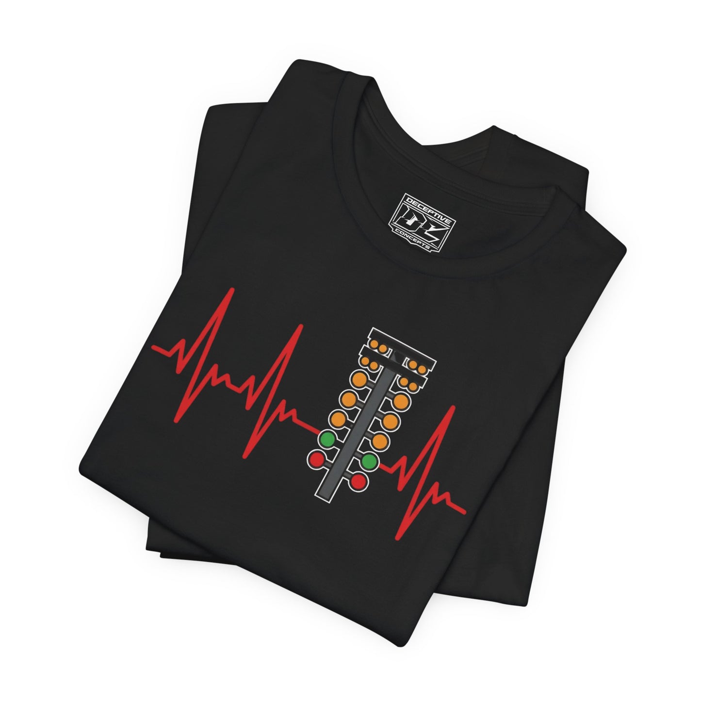 Racer’s Heartbeat – Drag Strip Light Tree Tee — Retro Signal Pulse Graphic T‑Shirt